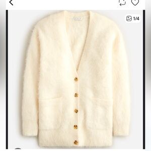 J.Crew Relaxed V-neck cardigan sweater in brushed yarn-alpaca-BV365 new w/o tags